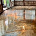 Epoxy flooring of a building entrance